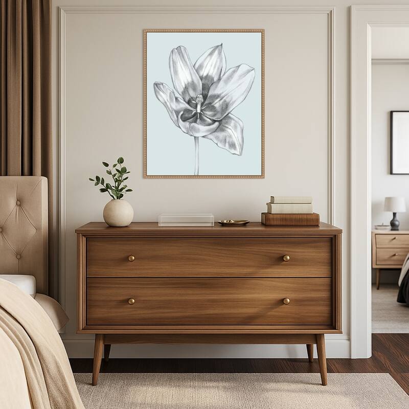 Silvery Blue Tulips No. 2 by Jennifer Goldberger (23 x 28 in.), Framed Canvas Wall Art Print