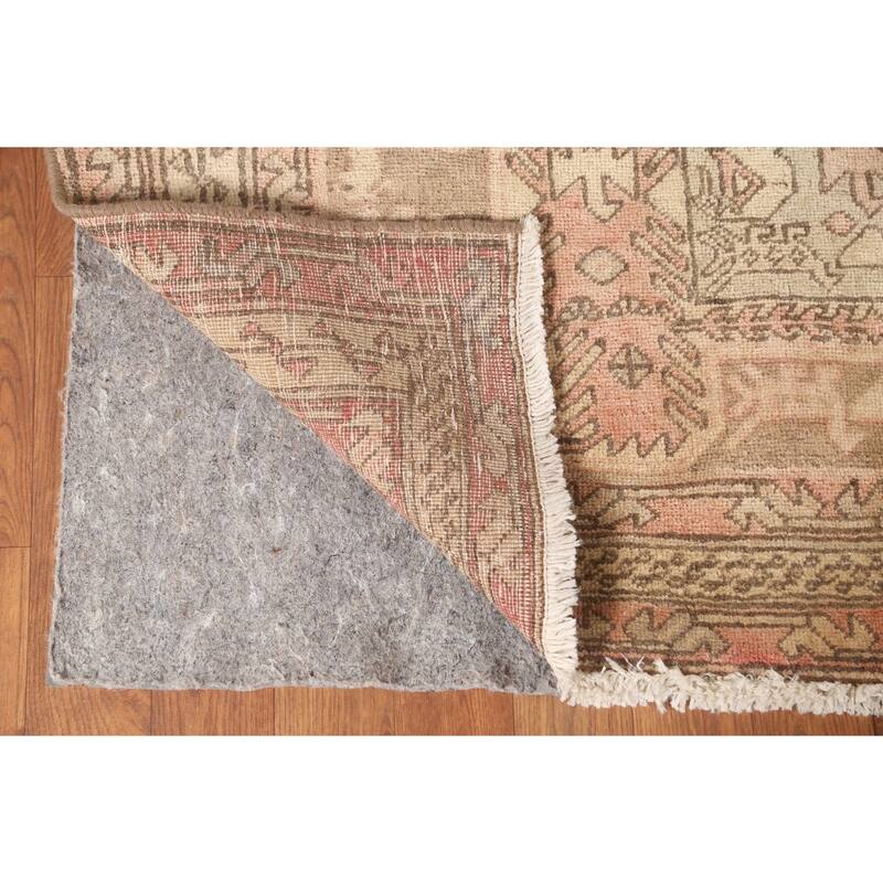 All-Over Ardebil Persian Vintage Runner Rug Handmade Wool Carpet - 3'10"x 10'3"