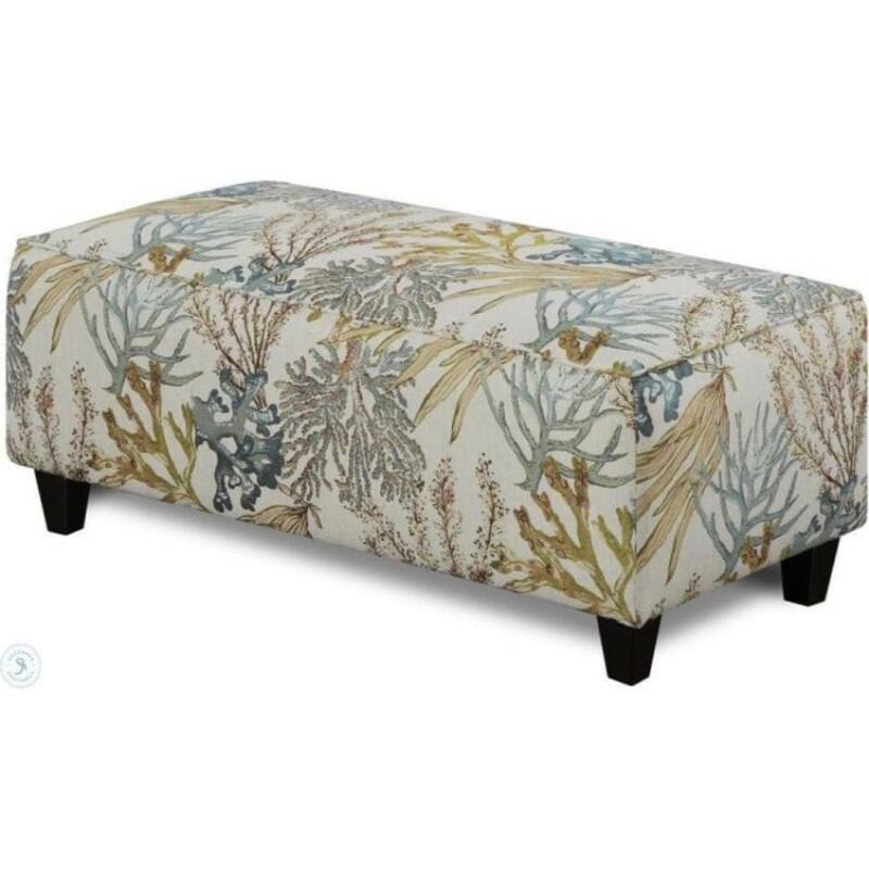Coral Reef Carribean Cocktail Ottoman