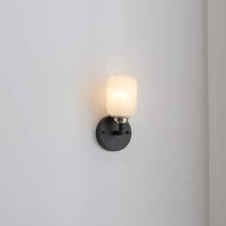 Seren - Matte Black Wall Sconce Light with Handmade Glass Shades, Modern Style Wall Lamp - 11" x 4.75"
