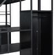 preview thumbnail 30 of 28, Full Size Metal Loft Bed with Storage Staircase and Open Wardrobe, Multifunctional Bed Frame with Shelves and Lockers