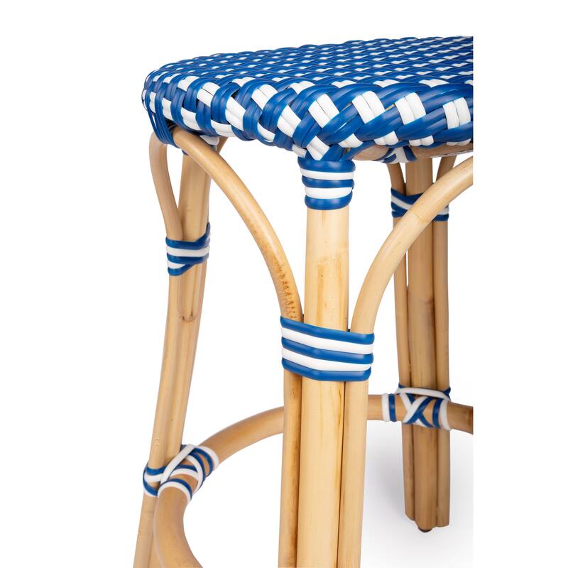 Tobias 24" Rattan Round Counter Stool