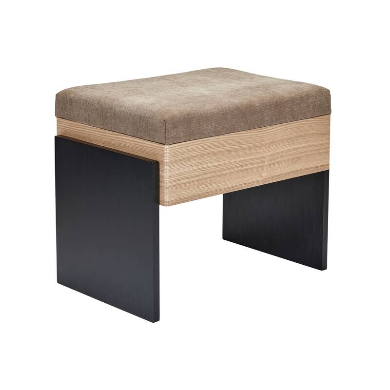 Modern Chenille Upholstered Bench with Foam Padding and MDF Frame - Brown