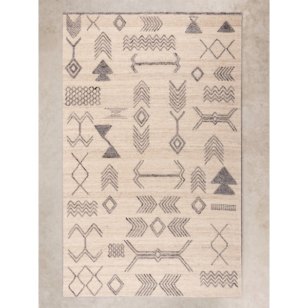 slide 2 of 4, Lunar Patterned Wool Rug - 5 X 8 5 X 8