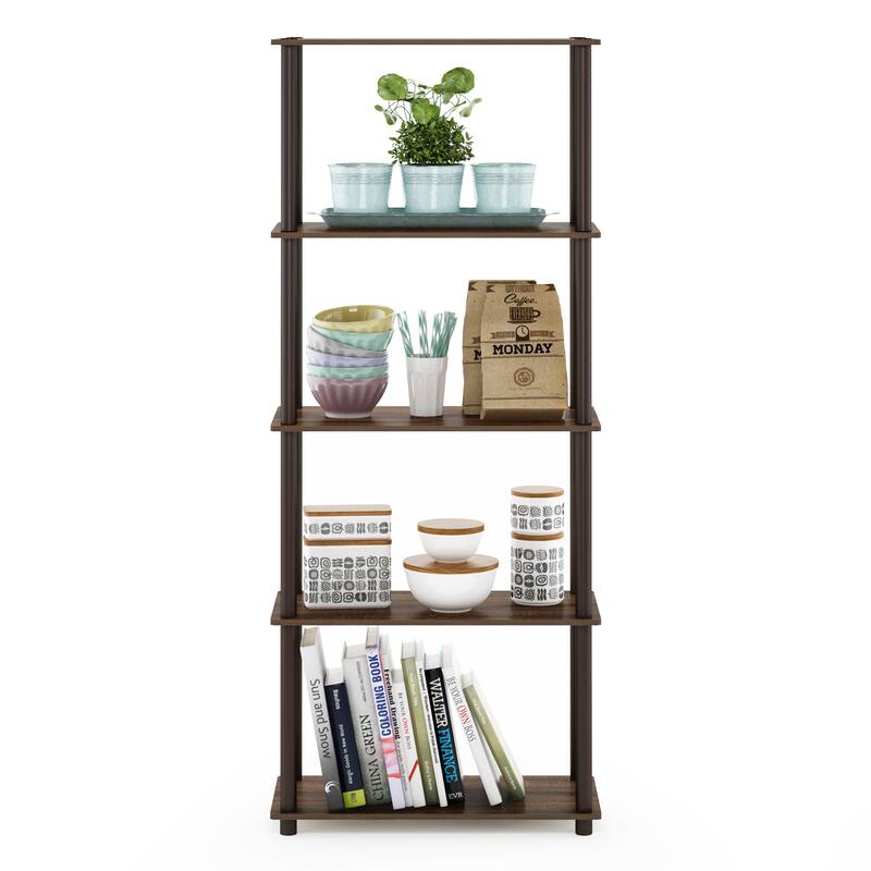 Furinno Turn-N-Tube 5-tier Multipurpose Display Rack Shelf - Walnut