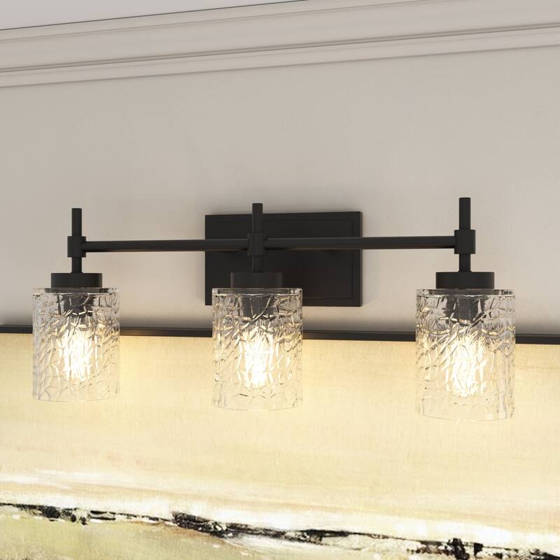 Acroma Dimmable Bathroom Vanity Light with Water Ripple Clear Shade