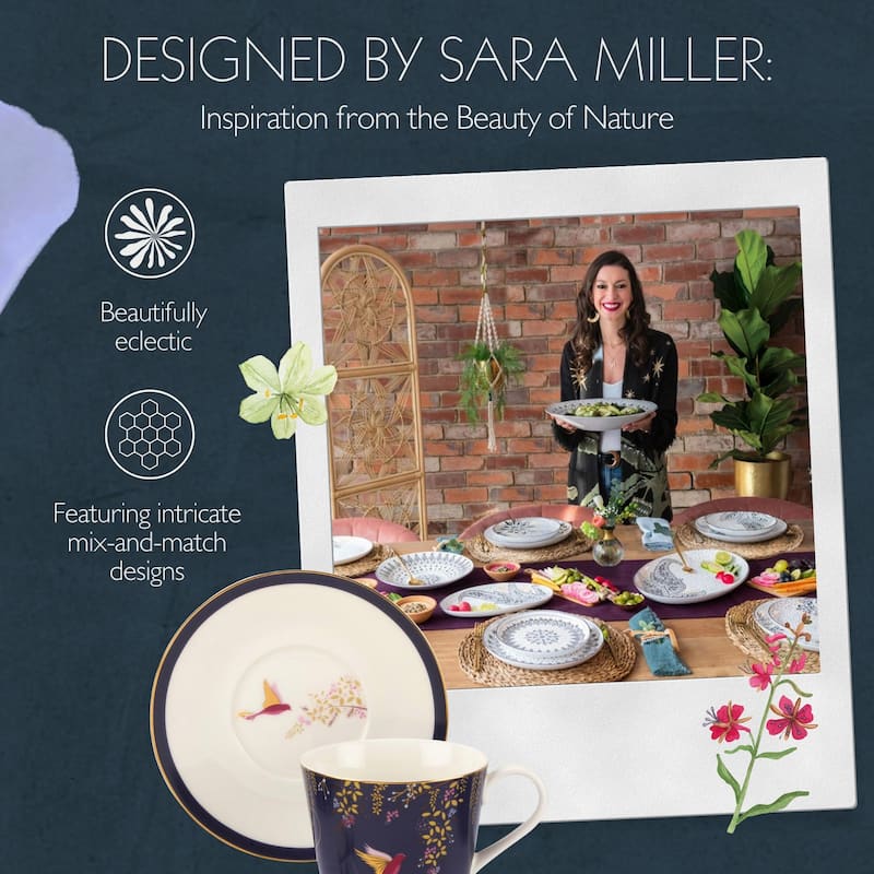 Sara Miller for Portmeirion London Chelsea Teacup and Saucer - 8 oz.