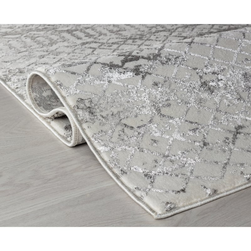 Maz Collection Abstract Geometric Area Rug