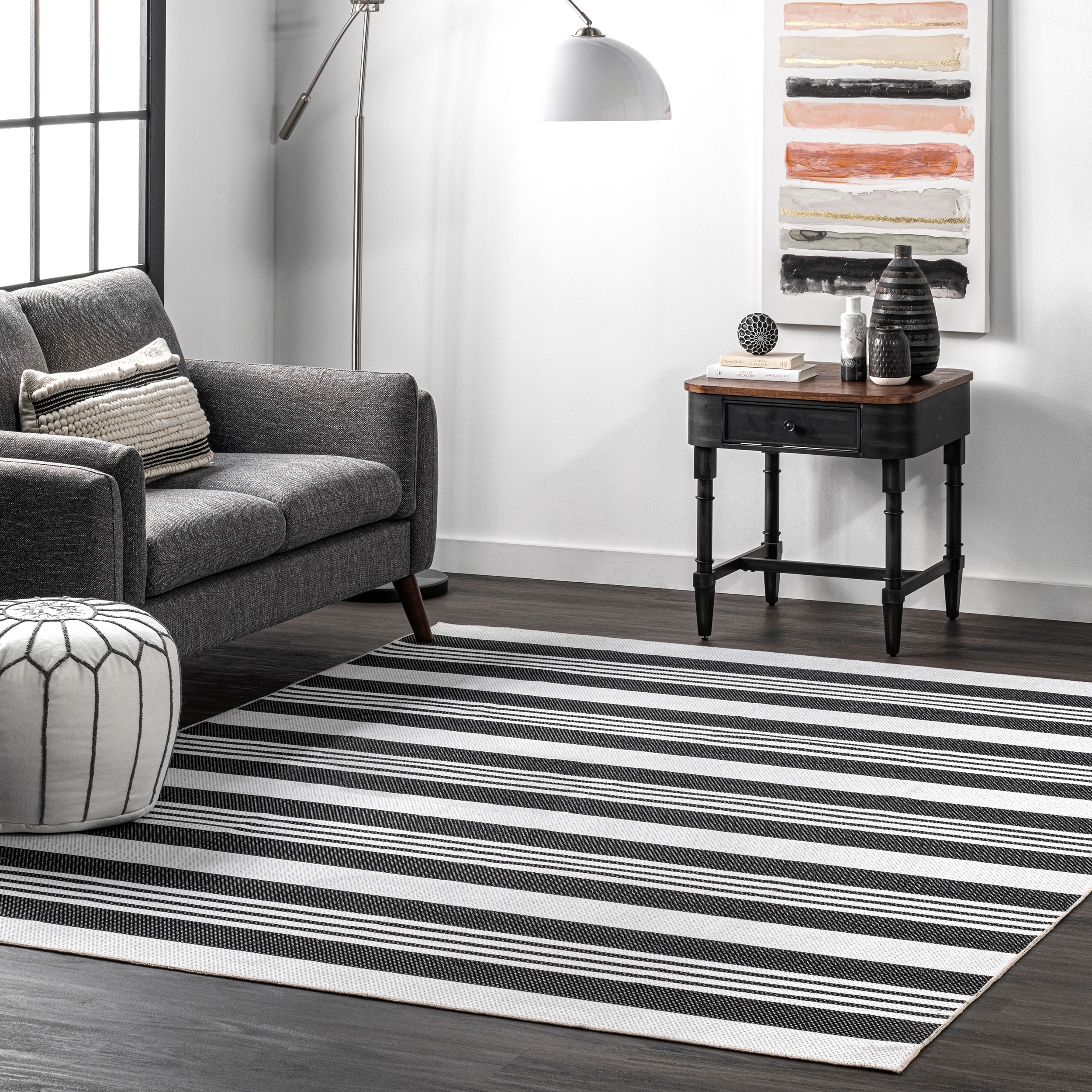 Nuloom Lena SpinClean Machine Washable Striped Area Rug
