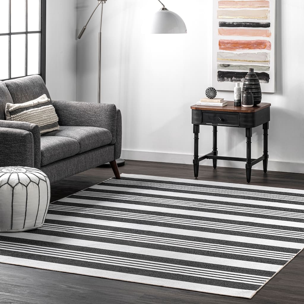 Nuloom Lena SpinClean Machine Washable Striped Area Rug