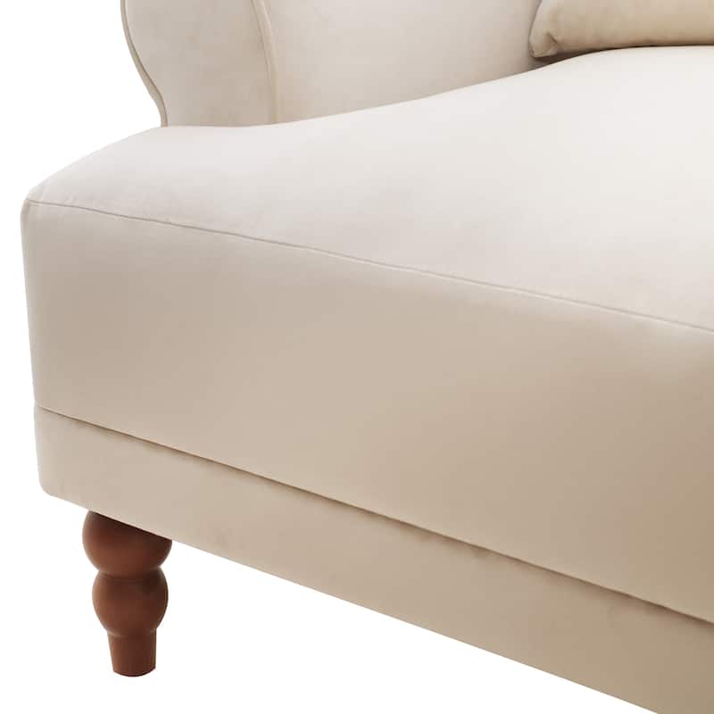 Beige 37.8" Velvet Accent Chair