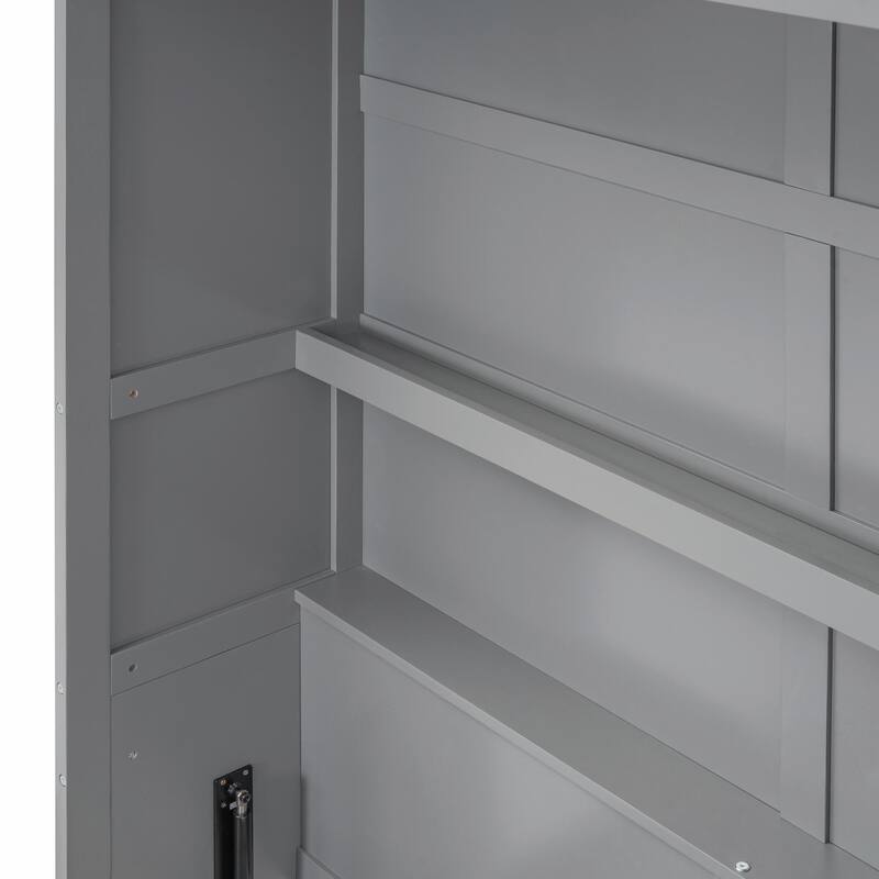 Full/Queen Size Murphy Bed Wall Bed with Shelves