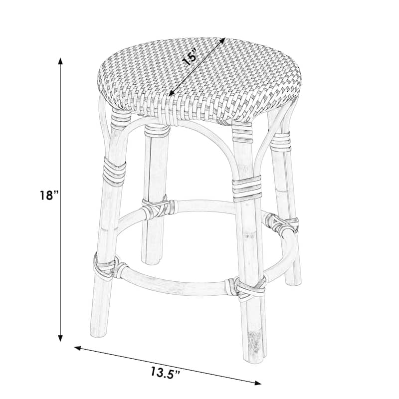 Tobias Rattan Round 18" Accent Stool