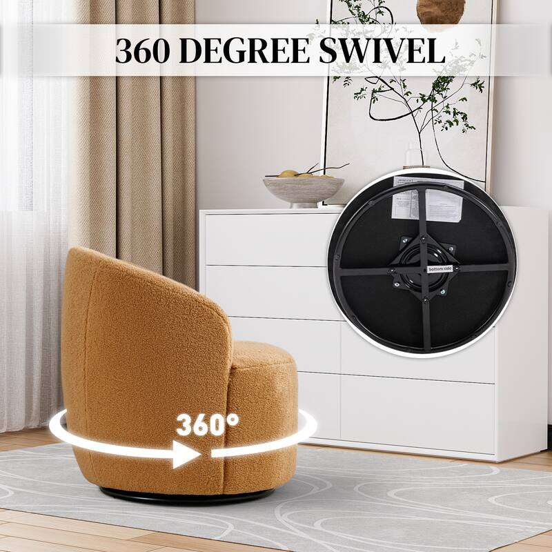 Ouyessir Swivel Barrel Chair Upholstered Armchair (Set of 1)
