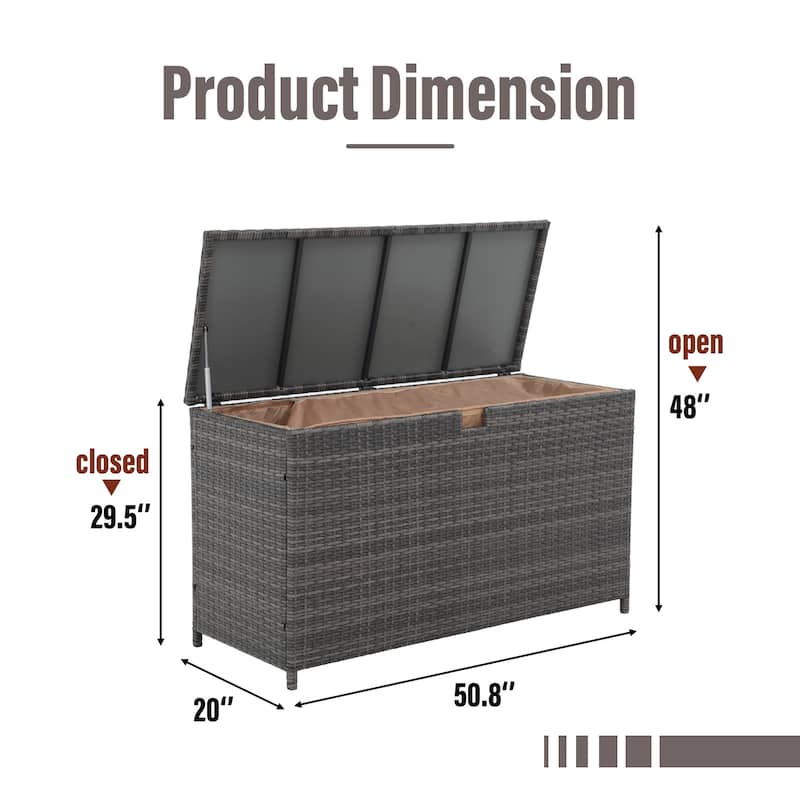 125 Gallon Waterproof Large Resin Deck Box Indoor Outdoor Lockable Storage Container for Patio Furniture, Toys and Garden Tools