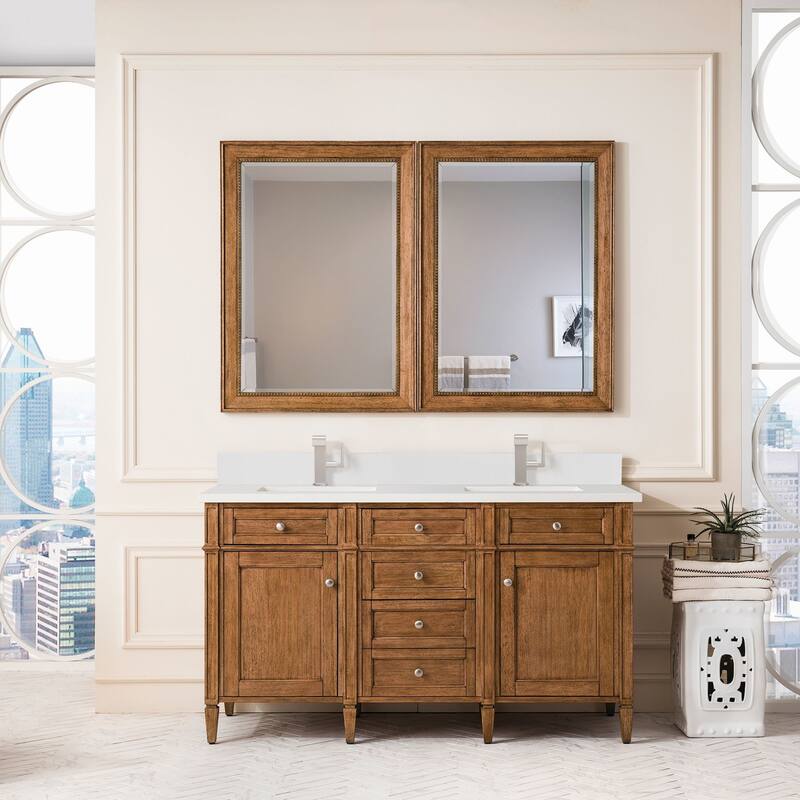 James Martin Vanities 650-V60D-1WZ Brittany 60" Double Basin Poplar