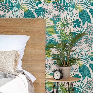 Green Leaf Peel and Stick Removable Wallpaper 5652 - On Sale - Bed Bath ...