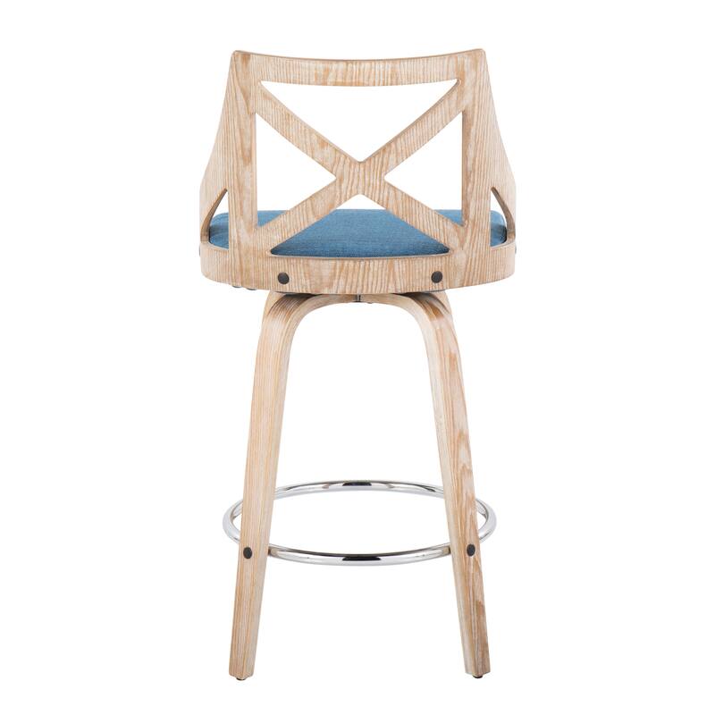 The Gray Barn Charlotte 26" Fixed-Height Counter Stool with Bent Wood Legs (Set of 2)