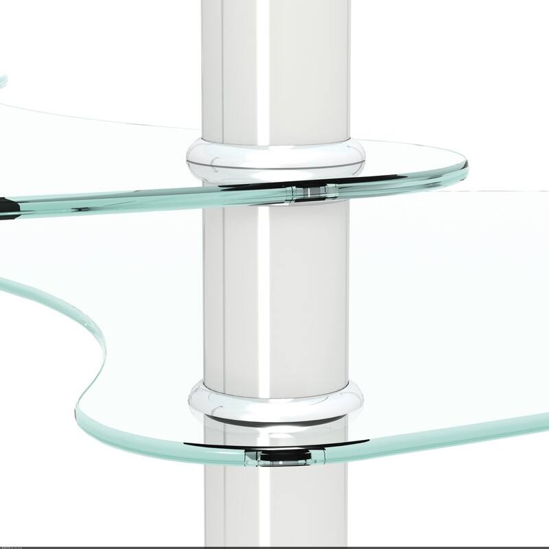 Modern 3-Tier Oval Glass Coffee Table
