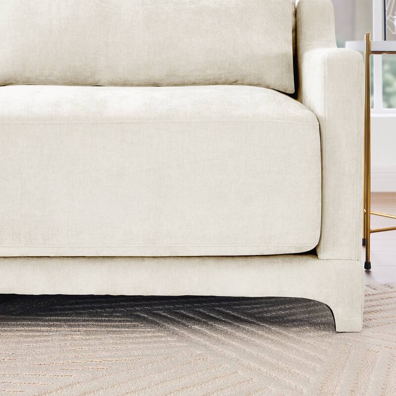 Three-Seater Sofa with 2 Movable Ottomans