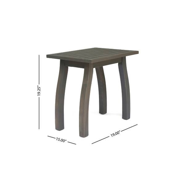 dimension image slide 1 of 2, Lucca Outdoor Acacia Wood Side Table by Christopher Knight Home