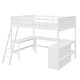 preview thumbnail 24 of 55, Full Size Wooden Loft Bed with Desk and Shelves, Space-Saving Design