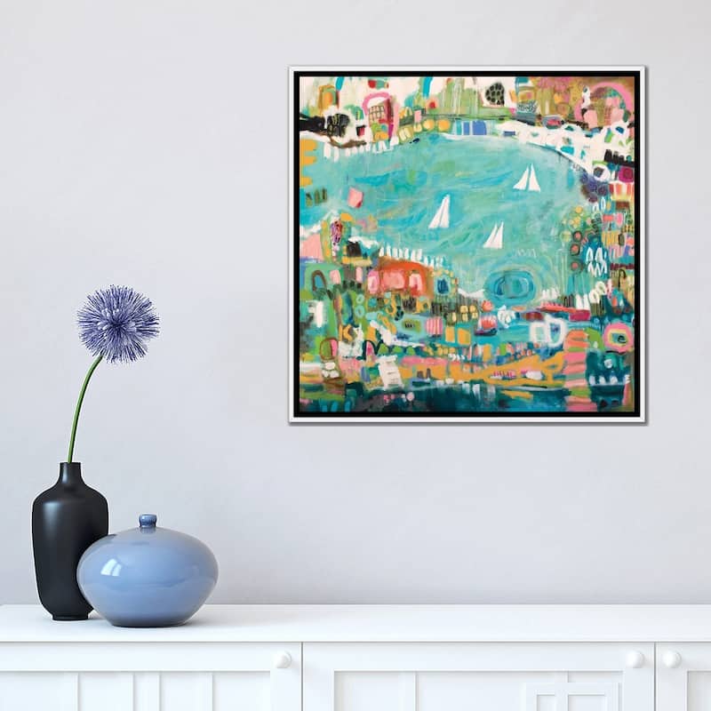 iCanvas "Abstract Marina IV" by Karen Fields Framed Canvas Print