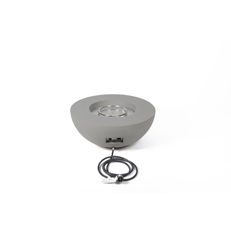 Modeno Roca 50,000 BTU Light Grey Concrete Natural Gas Fire Table with Lava Rocks & Cover - 34 x 34 x 15