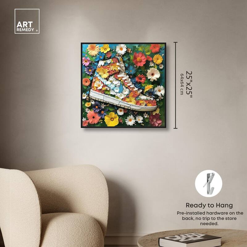Painted in Floral Sneaker Canvas by Art Remedy