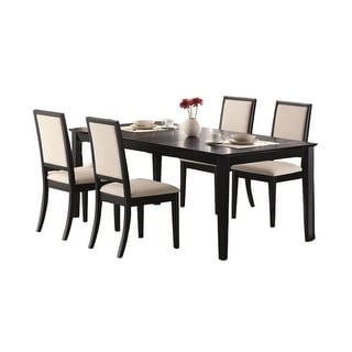 5 Piece Rectangular Table Dining Set in Black and Cream - Bed Bath ...