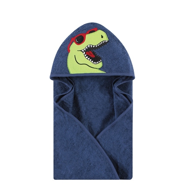 slide 1 of 1, Hudson Baby Infant Boy Cotton Animal Face Hooded Towel, Cool Dino, One Size - Cool Dino - One Size One Size - Cool Dino