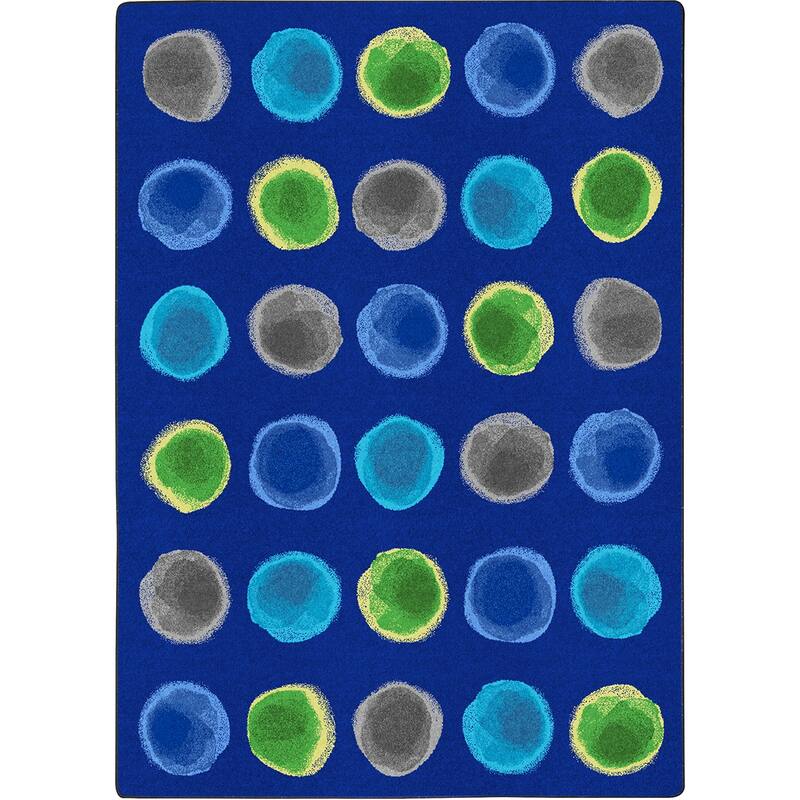 Watercolor Spots Marine Educational Nylon Area Rug