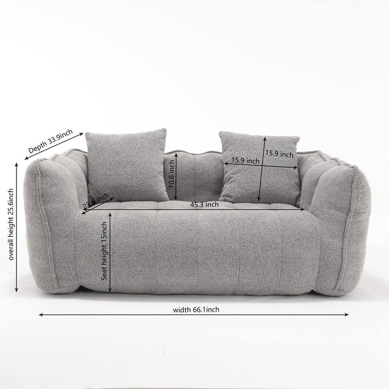 66.1''W Soft beanbag chair with high resilience foam