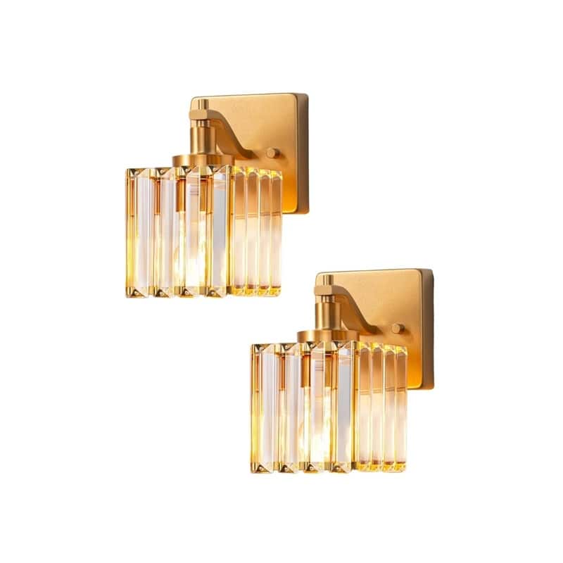 2 Pack light bulb gold lighting fixtures metal wall sconces