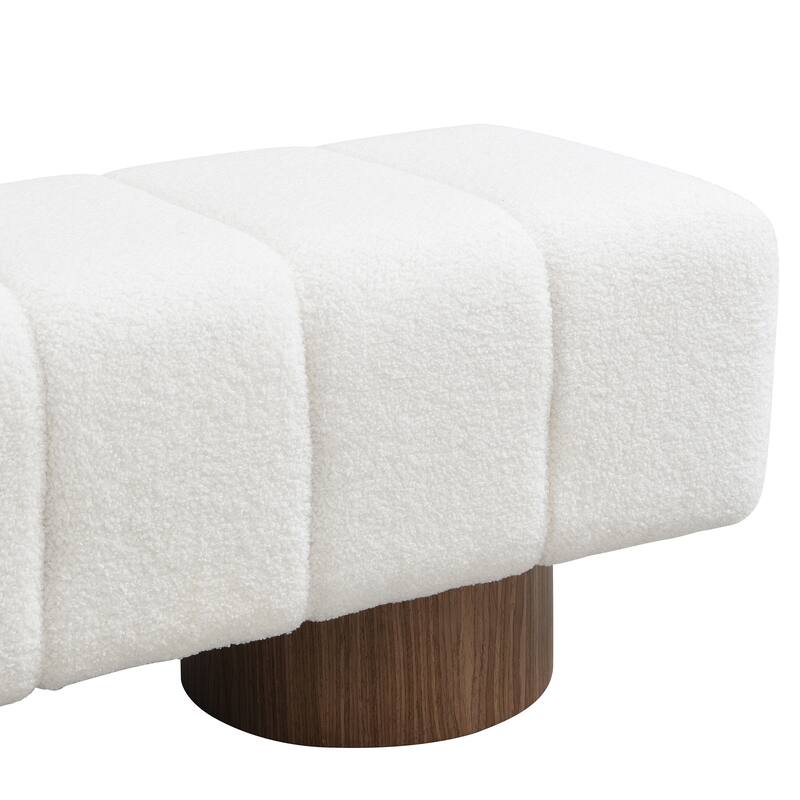 Upholstered Dining Bench for Dining Room, No-Assembly End of Bed Entryway Bench Ottoman for Bedroom Living Room