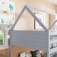 preview thumbnail 19 of 40, House-Style Twin Bunk Bed with Roof & Ladder