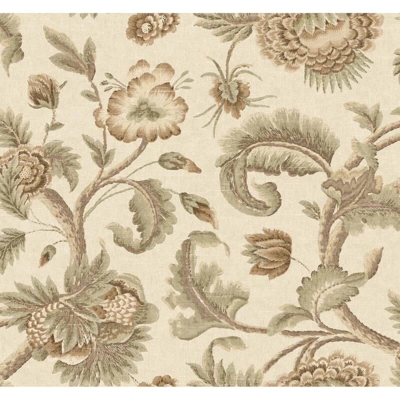 Seabrook Designs Sylvester Leafy Floral Unpasted Wallpaper