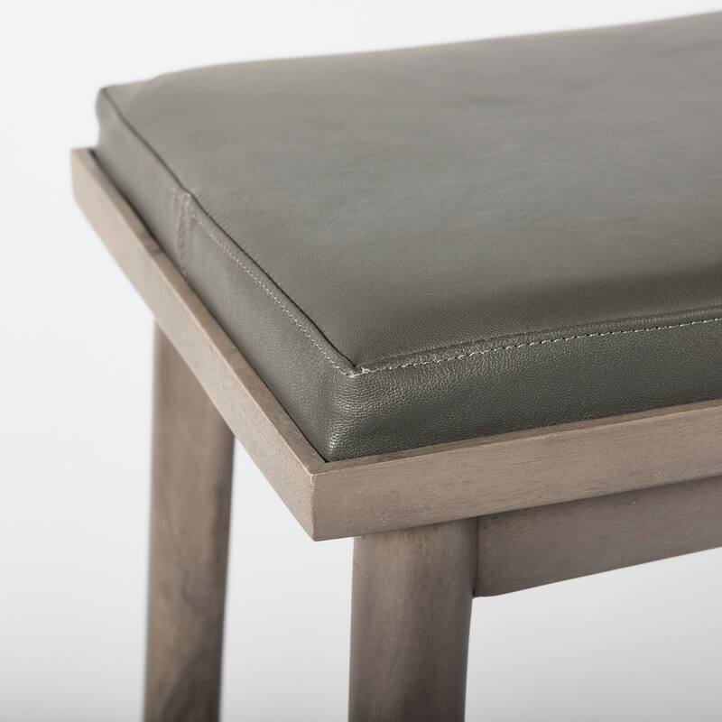 Eliza Leather Seat & Wood Frame Counter/Bar Stool