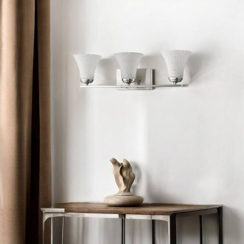 Wall Light with Tapered Glass Shade for Bedroom and Living Room - 3 - Silver