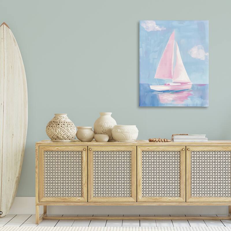 Stupell Muted Pink Sailboat Canvas Wall Art Design By Arlington Prints
