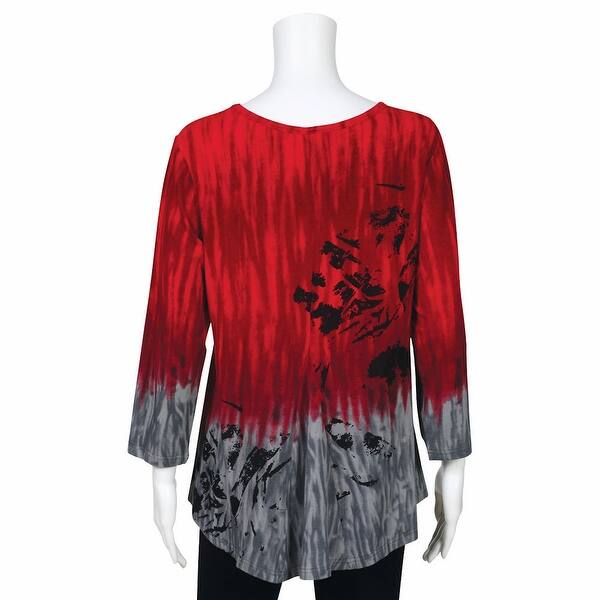 Shop Women S Parsley Sage Poppy Print 3 4 Sleeve Tunic