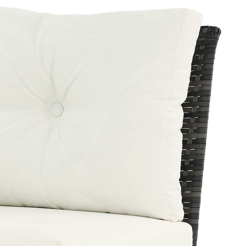 Outdoor Wicker Patio Conversation Furniture Set with Table and Cushion