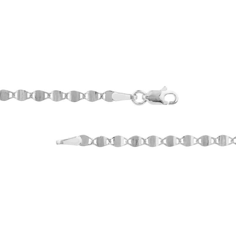 Curata 14k White Gold 2.7mm Chain Bracelet Lobster Lock Closure 7.50 Inch