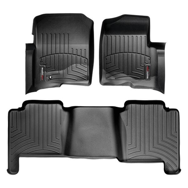 Shop Weathertech 44005 1 2 Black Front Rear Floorliner Ford F 150 2004 08 Super Crew Lincoln Mark Lt 2006 08 Overstock 13450214