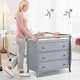 preview thumbnail 10 of 29, Baby Changing Table Infant Diaper with 3 Drawers and Safety Belt-Brown - 35.5" x 23" x 39" (L x W x H)