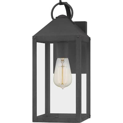 Thorpe 1-Light Outdoor Wall Mount in Mottled Black