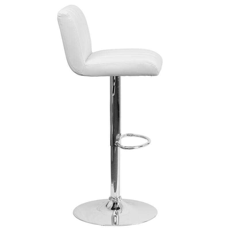 2 Pk. Contemporary Adjustable Height Barstool with Vertical Stitch Back/Seat