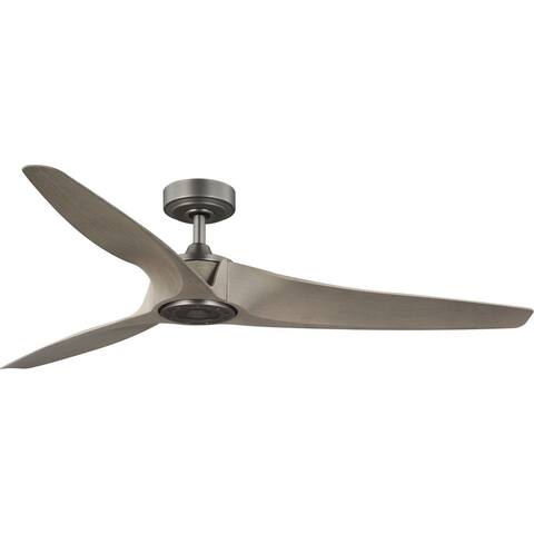 Manvel Collection 60-Inch Three-Blade DC Motor Transitional Ceiling Fan Antique Wood - 60 in x 60 in x 11.25 in