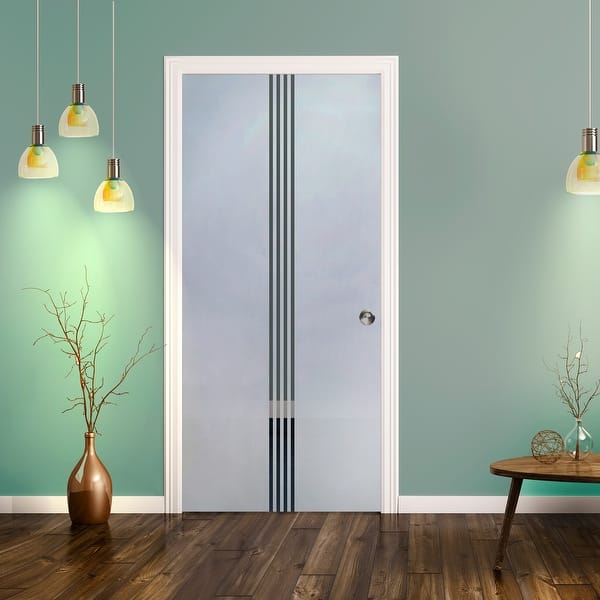 Pocket Sliding Glass Door with Frosted Design Bed Bath & Beyond