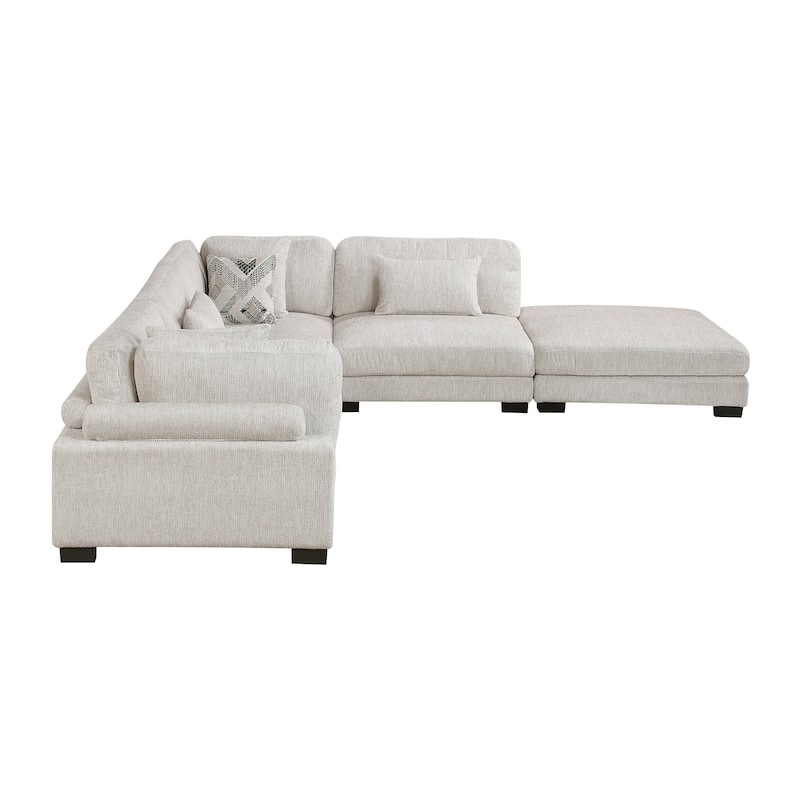 Abbeville Microfiber 5-Piece Modular Sectional with Ottoman